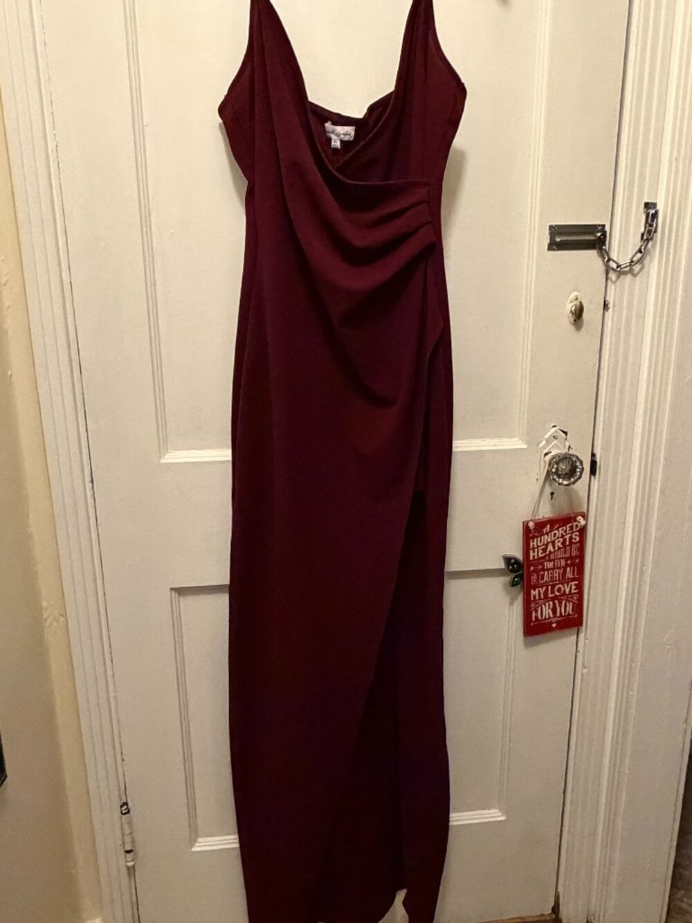 Maroon Emerald Sundae High-Slit Gown